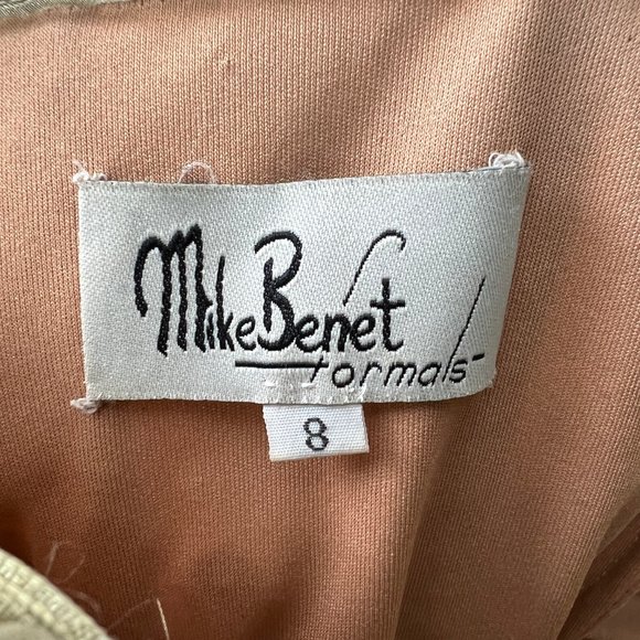 Vintage Mike Benet Gown Corset Skirt Ruffle Pleated Embroidered Beaded Formal - Picture 3 of 9